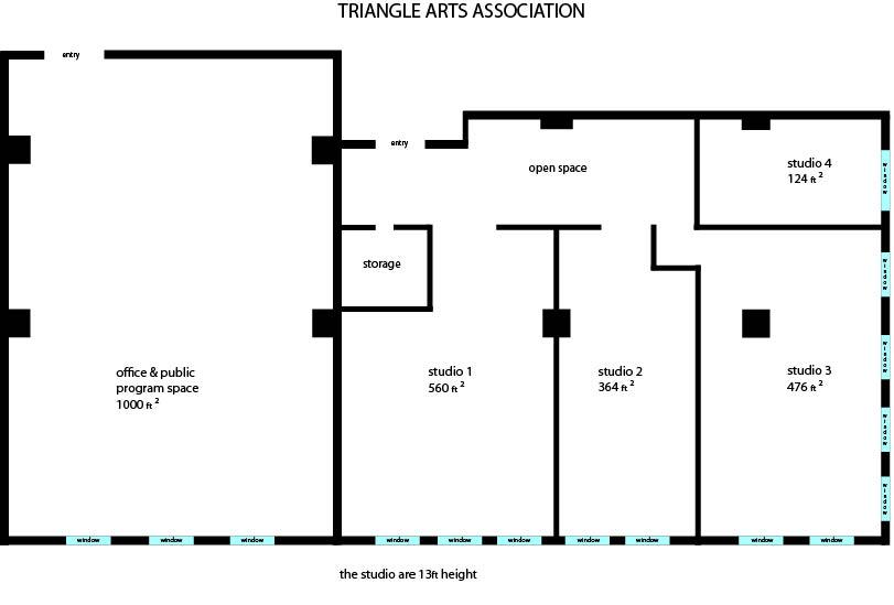 Floorplan of Office and Studios - Triangle Arts Association
